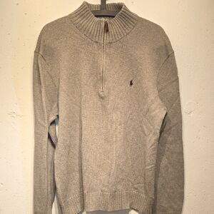 Polo by Ralph Lauren Men's Gray 3/4 Zip-Up Sweater (Large)